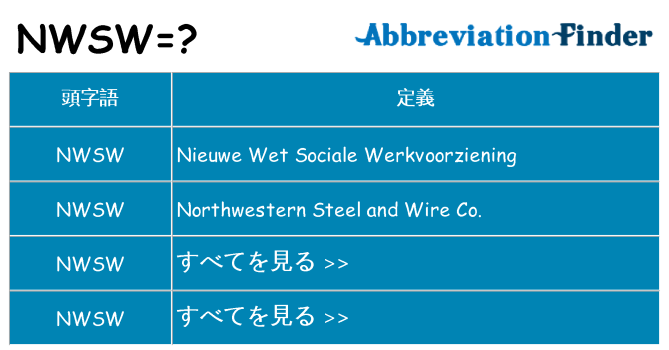 nwsw は何の略します。