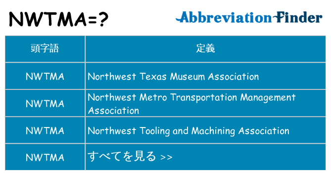 nwtma は何の略します。