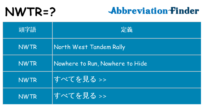 nwtr は何の略します。