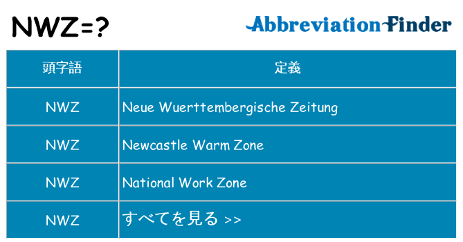 nwz は何の略します。