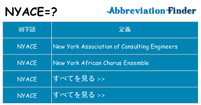 nyace は何の略します。