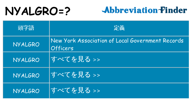 nyalgro は何の略します。