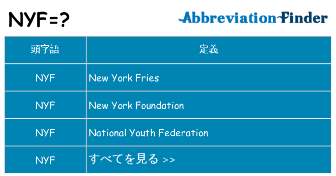 nyf は何の略します。