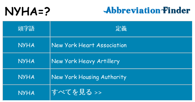 nyha は何の略します。