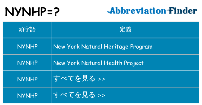 nynhp は何の略します。