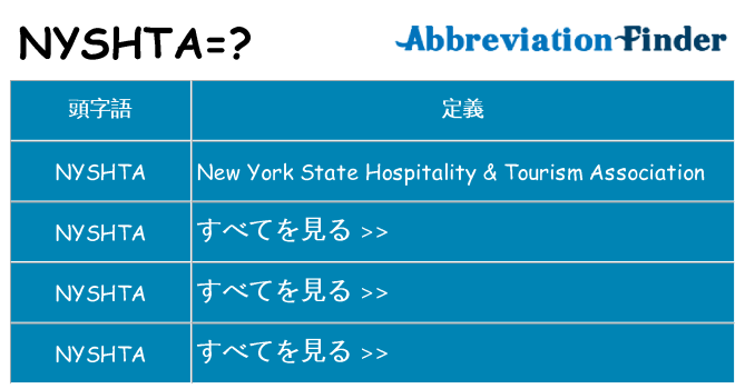 nyshta は何の略します。