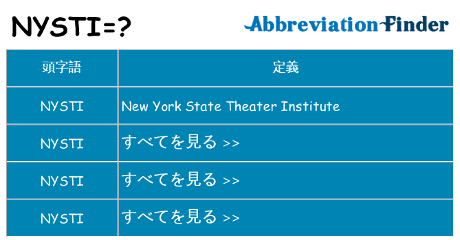 nysti は何の略します。