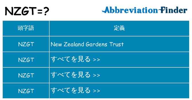 nzgt は何の略します。