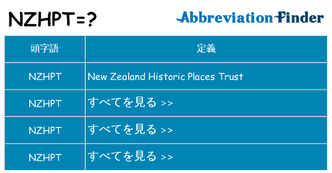 nzhpt は何の略します。