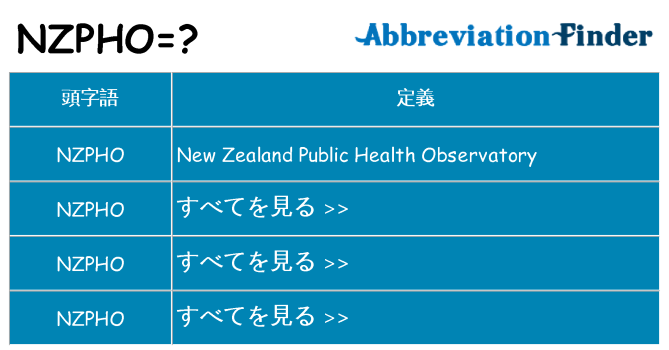 nzpho は何の略します。