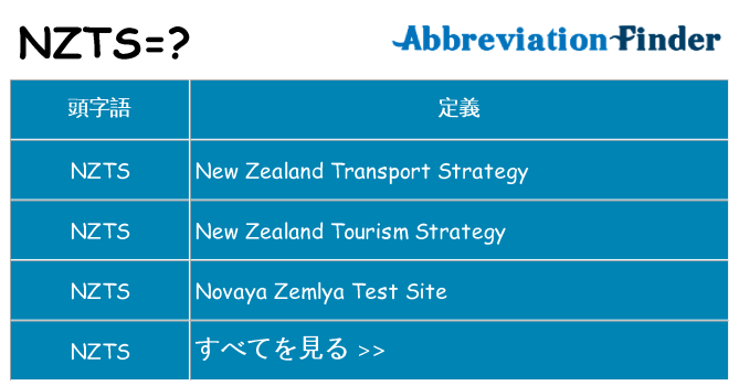nzts は何の略します。