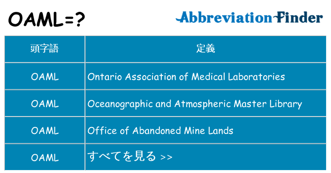 oaml は何の略します。