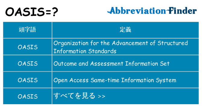 oasis は何の略します。