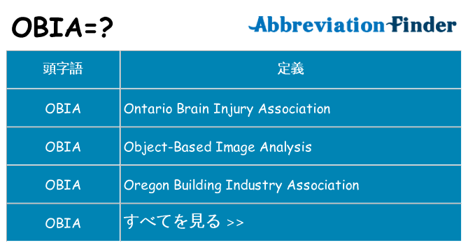 obia は何の略します。