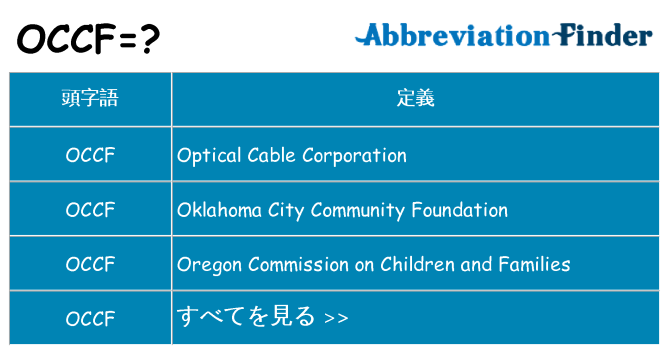 occf は何の略します。