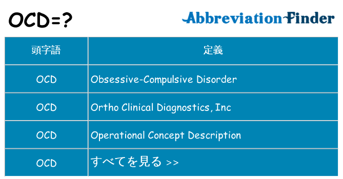 ocd は何の略します。