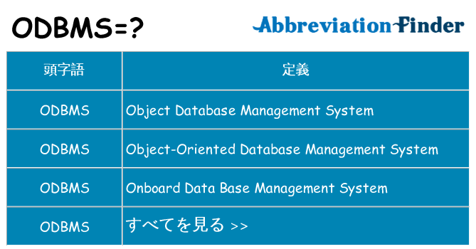 odbms は何の略します。