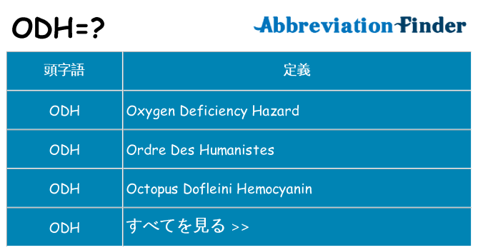 odh は何の略します。