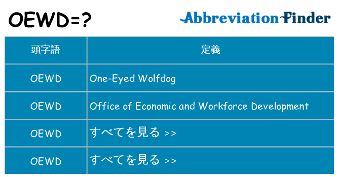 oewd は何の略します。