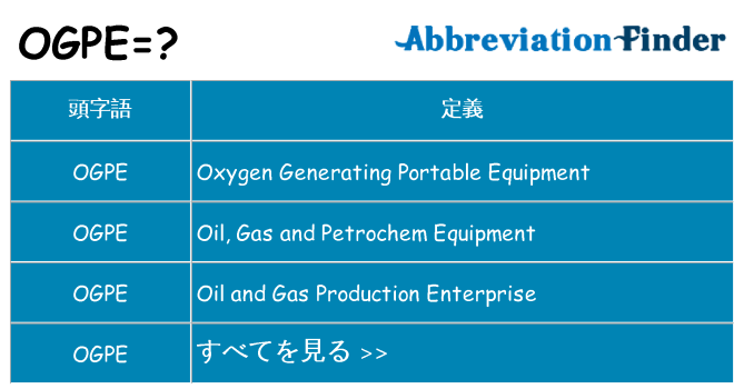 ogpe は何の略します。