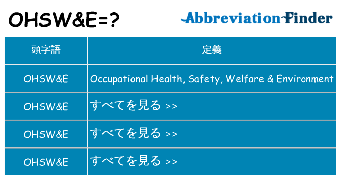 ohswe は何の略します。