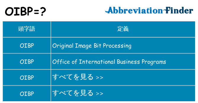 oibp は何の略します。