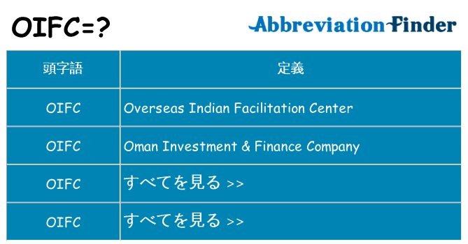 oifc は何の略します。