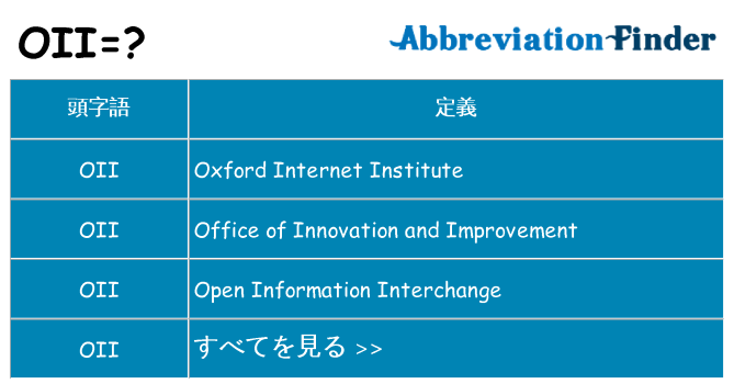 oii は何の略します。