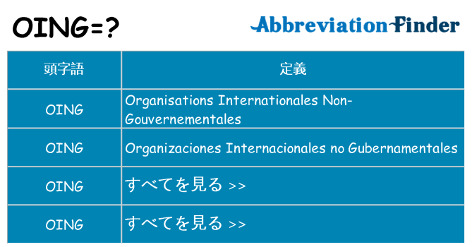 oing は何の略します。