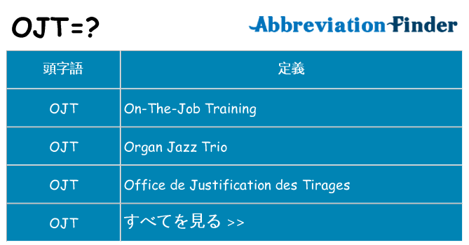ojt は何の略します。