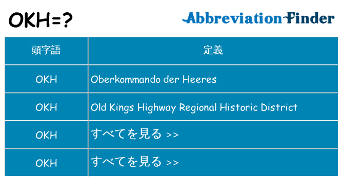 okh は何の略します。