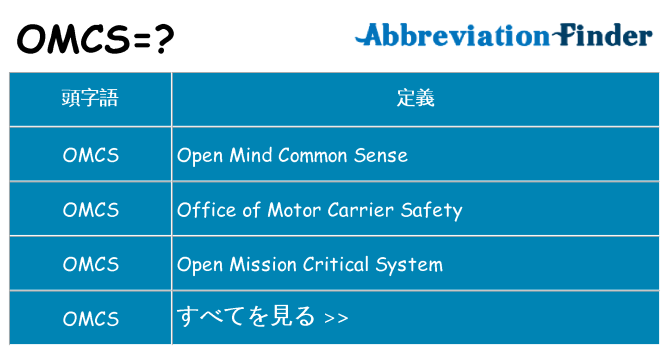 omcs は何の略します。