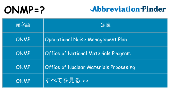 onmp は何の略します。