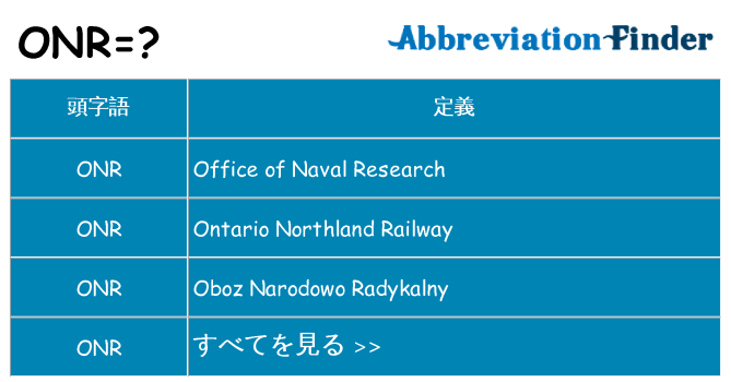 onr は何の略します。