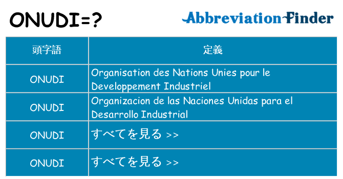 onudi は何の略します。