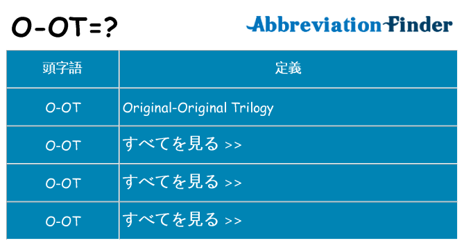 o-ot は何の略します。
