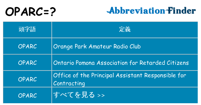 oparc は何の略します。