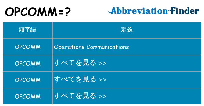 opcomm は何の略します。