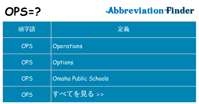 ops は何の略します。