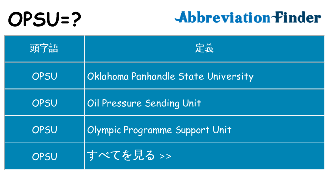opsu は何の略します。