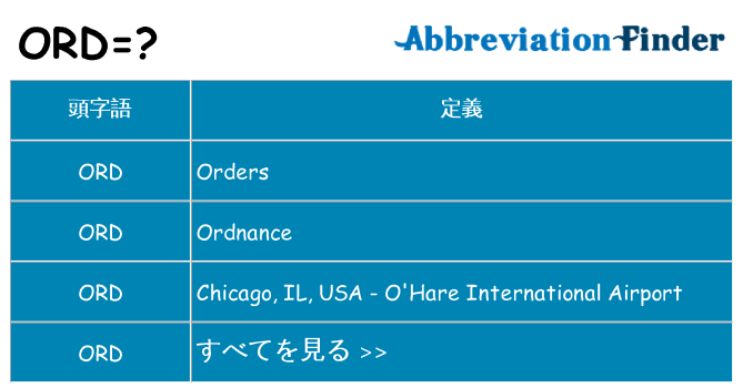 ord は何の略します。