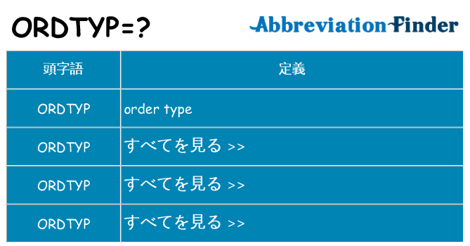 ordtyp は何の略します。