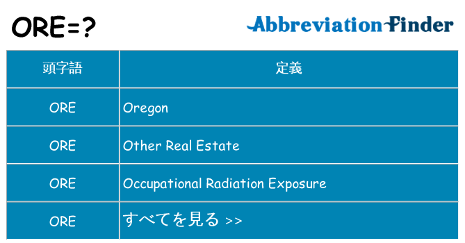 ore は何の略します。
