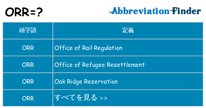 orr は何の略します。