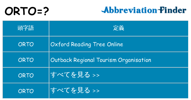 orto は何の略します。