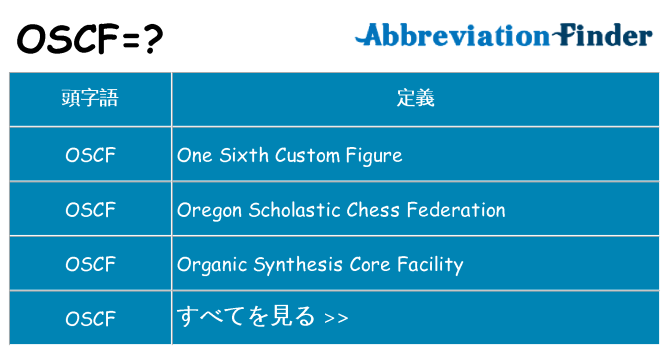 oscf は何の略します。