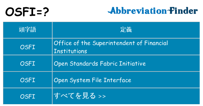 osfi は何の略します。