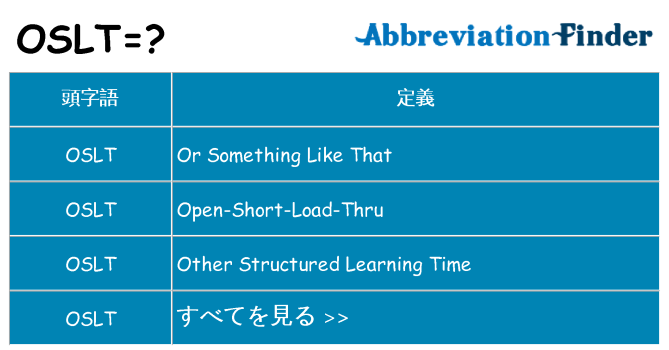 oslt は何の略します。