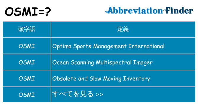 osmi は何の略します。