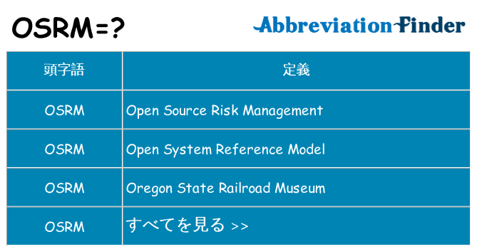 osrm は何の略します。
